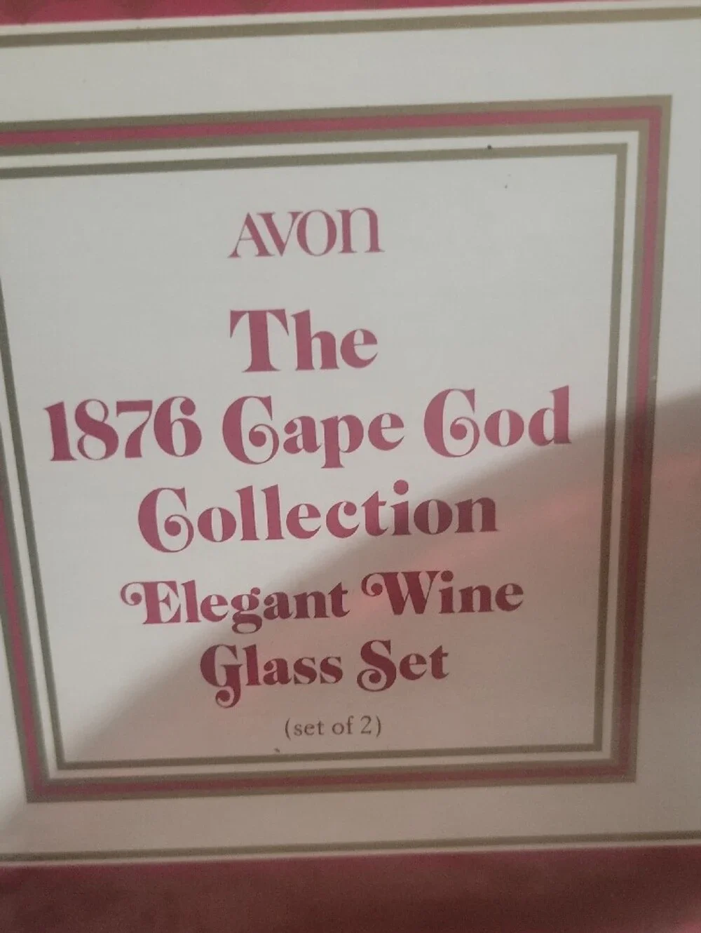 Avon Cape Cod 1876 Ruby Red  Wine Glass Pair
